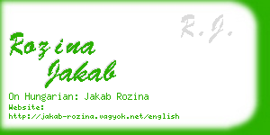 rozina jakab business card